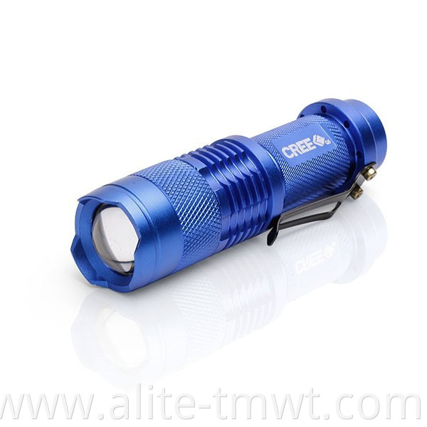 Mini Flexible Flashlight Adjustable Focus LED Flashlight Zoom Porket Torch Aluminum Flashlight with Strobe